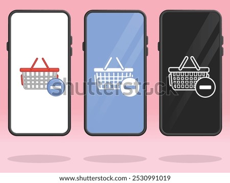 Smartphone Shopping Basket Minus Removing Items