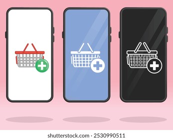 Cesta de compras Smartphone mais itens adicionais