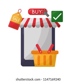 smartphone shopping basket tag price buy online