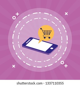 smartphone with shopping cart