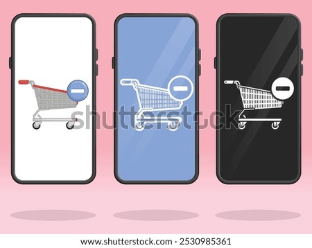 Smartphone Shopping Trolley Minus Deleting Products