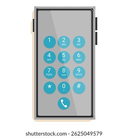 Smartphone is showing a number keypad for dialing a phone number