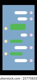 A smartphone showing SMS and chats