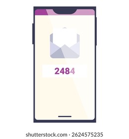 Teléfono inteligente que muestra el icono de notificación de mensajes no leídos que muestra 2484 correos electrónicos nuevos