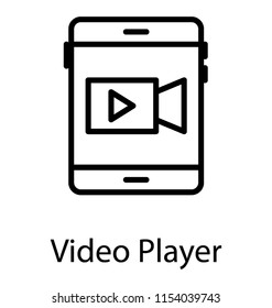 
A smartphone showing video camera in it giving the concept of video player 
