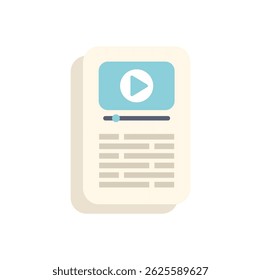 Smartphone mostrando player de vídeo com um botão de reprodução e uma barra de progresso, conceito de vídeo on-line, plataforma de streaming de vídeo