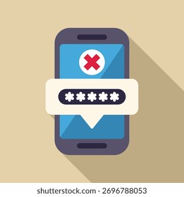 Smartphone está mostrando notificação de senha incorreta para logon de segurança na tela