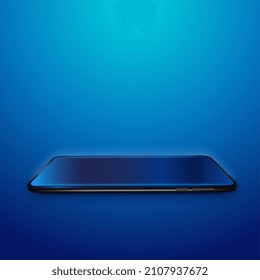 Smartphone-Seitenansicht. Realistisches Mobiltelefon mit dunklem Bildschirm. Motion-Up oder Template-Vektor-Handy
