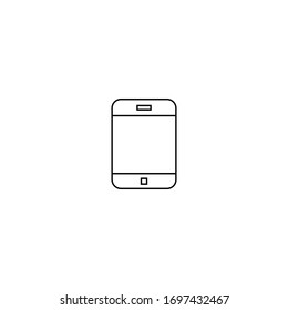 Smartphone sign on white background. Vector icon in line style