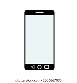 Smartphone sign symbol phone simple clip art vector illustration on white Background. black and white color cell Phone icon.