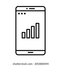 diseño vectorial de línea de señal de smartphone, icono de línea de trazo editable