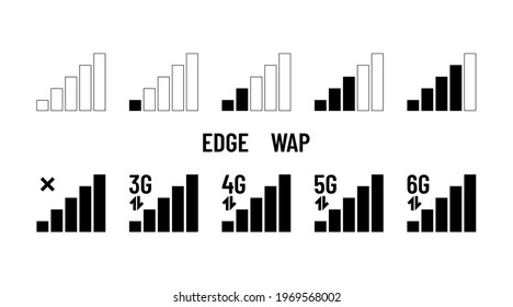 Smartphone signal reception panel bar. Mobile communication vector icons set. No cellular signal.