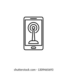 smartphone, signal, remote control icon. Element of quadrocopter icon. Thin line icon for website design and development, app development. Premium icon
