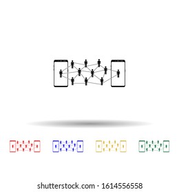Smartphone silent multi color style icon. Simple glyph, flat vector of mobile concept icons for ui and ux, website or mobile application