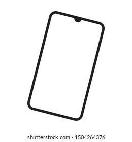 Smartphone silhouette. Black vector icon