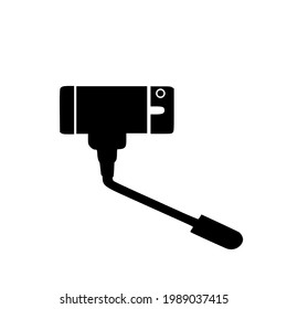 Smartphone silhouette with kickstand for selfies.vector illustration isolated on white.