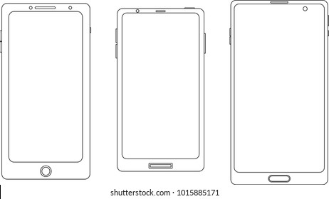 Smartphone silhouette outline vector