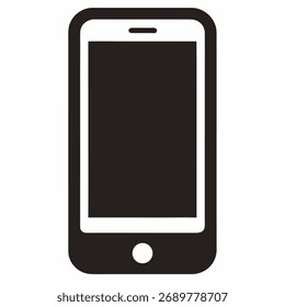 smartphone silhouette vector on white background