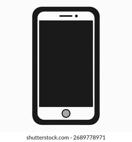 Vector de la silueta del smartphone sobre fondo blanco