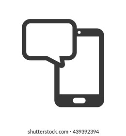 Smartphone silhoutte. bubble design. vector graphic