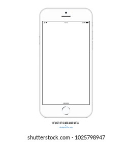 smartphone silver color with blank touch screen saver isolated on white background. realistic and detailed mobile phone mockup. stock vector illustration