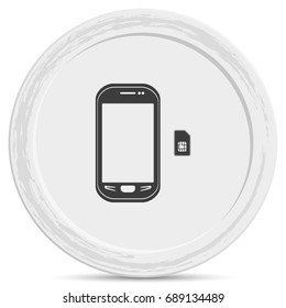Smartphone with SIM card. Flat icon.