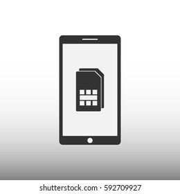 Smartphone with SIM card icon