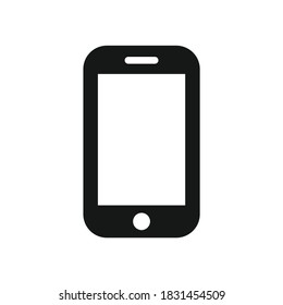 Smartphone simple black vector icon. Cellphone or just phone glyph symbol.