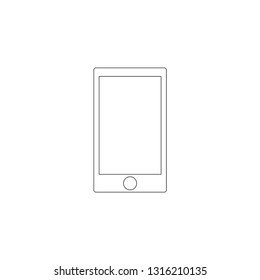 smartphone. simple flat vector icon illustration. outline line symbol - editable stroke
