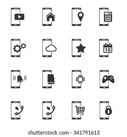 Smartphone simple icons for web