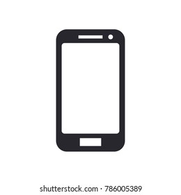 Smartphone simple vector black icon.