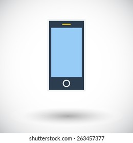 Smartphone. Single flat icon on white background. Vector illustration.