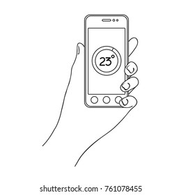 Smartphone, single icon in outline style.Smartphone, vector symbol stock illustration web.