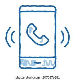 Smartphone sketch icon vector. Hand drawn blue doodle line art Smartphone sign. isolated symbol illustration