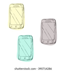 Smartphone - sketch illustration in vector