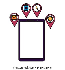 smartphone smart city control app online vector illustration