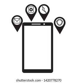 smartphone smart city control app online vector illustration