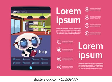 Smartphone Con Interfaz De Aplicación De Control Smart House, Concepto Moderno De Tecnología De Automatización En Casa