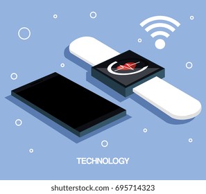 smartphone and smartwatch internet wearable technology