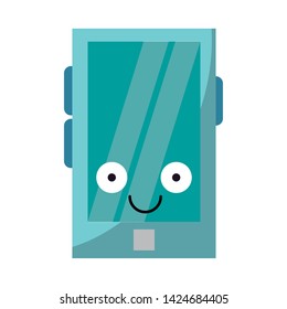 Smartphone smiling cute cartoon vector illustration graphic design