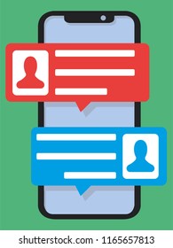 Smartphone sms in flat style