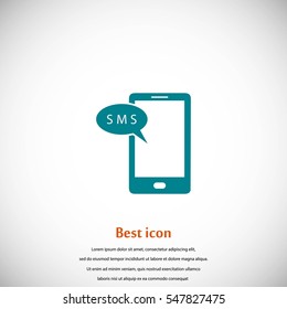 Smartphone sms icon, flat design best vector icon
