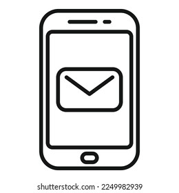 Smartphone sms icon outline vector. Internet media. Network phone