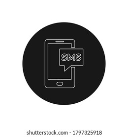 Smartphone sms icon vector. Mobile sms sign