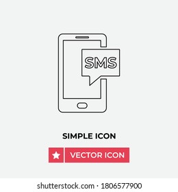 Vector de icono sms de Smartphone. Signo de sms móvil