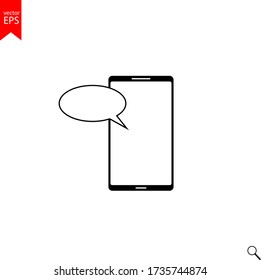 Vector de icono sms Smartphone, teléfono, signo