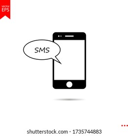 Vector de icono sms Smartphone, teléfono, signo