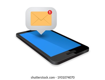 smartphone with sms message envelope  icon