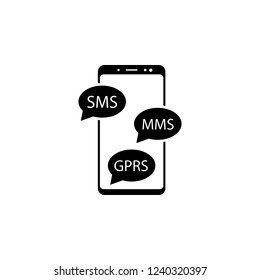 smartphone, sms, mms, gprs vector icon for websites and mobile minimalistic flat design