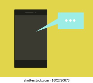 Smartphone and sms on the background. An object. Vector illustration.